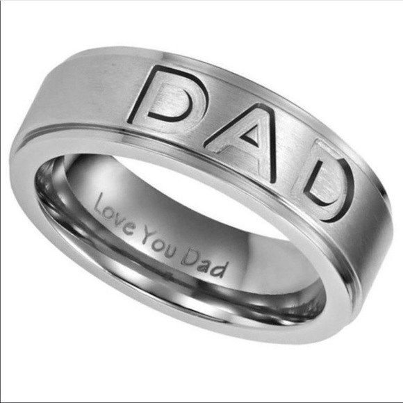 👑Men wide 8MM titanium stainless steel Dad ring - Picture 1 of 2
